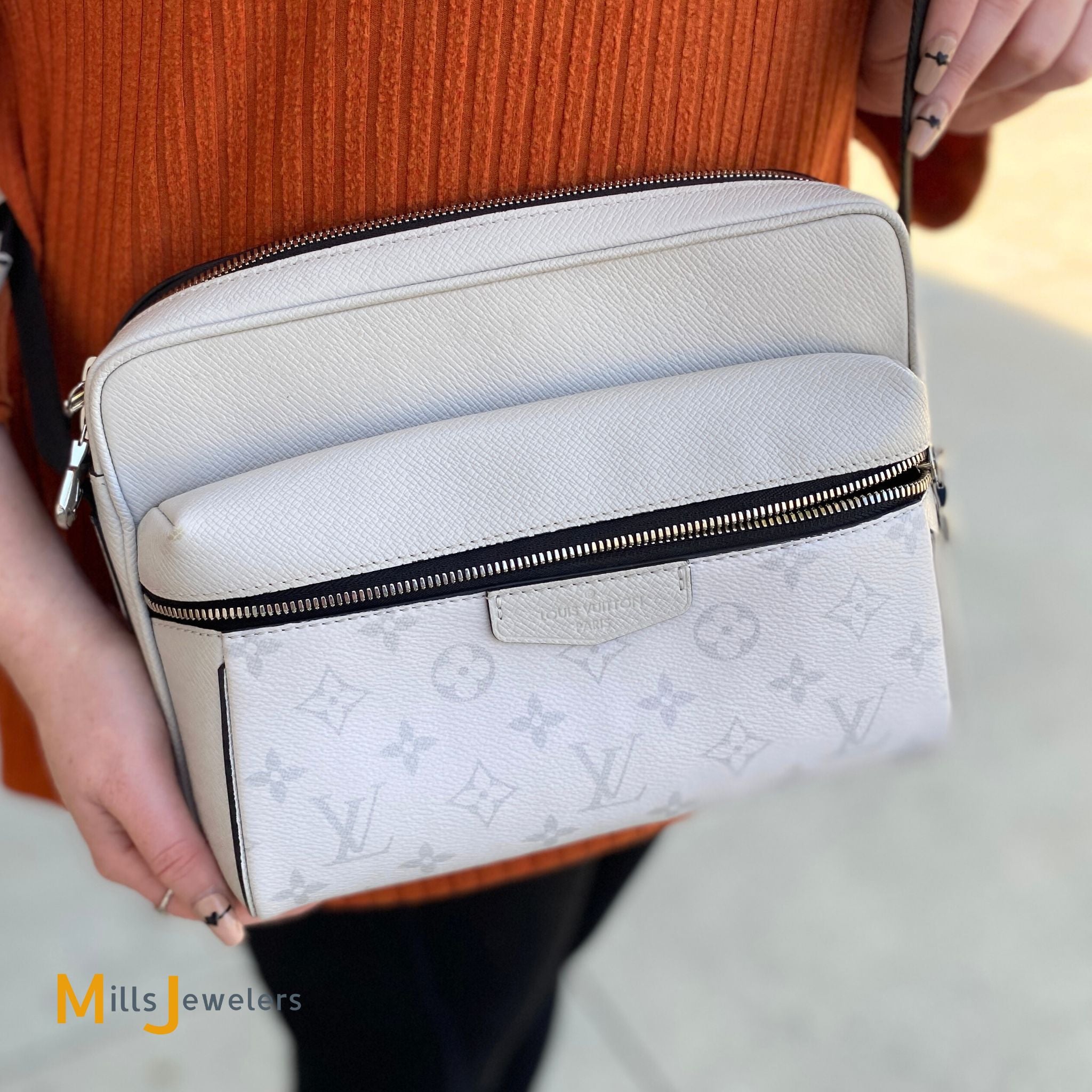 Louis Vuitton Outdoor Messenger Bag Arctic White Taiga Leather Monogra –  Mills Jewelers & Loan