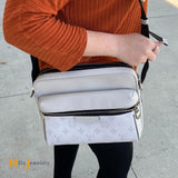 Louis Vuitton Outdoor Messenger Bag Arctic White Taiga Leather Monogram Canvas