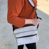 Louis Vuitton Outdoor Messenger Bag Arctic White Taiga Leather Monogram Canvas