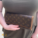 Louis Vuitton Monogram Pochette Twin Convertible Clutch Shoulder Bag 2001