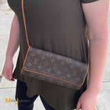 Louis Vuitton Monogram Pochette Twin Convertible Clutch Shoulder Bag 2001