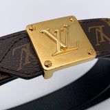 Louis Vuitton 30mm Reversible Monogram Canvas Black Calfskin M0066 Men's Belt 90/36