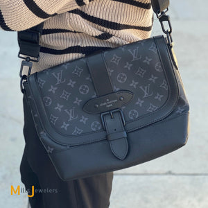 Louis Vuitton Saumur Messenger Monogram Eclipse Handbag
