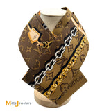 Louis Vuitton Monogram Confidential Bandeau Silk Scarf Brown 2018 M78655