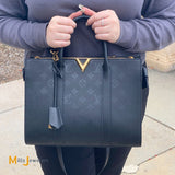 Louis Vuitton Very Tote MM Noir Leather Shoulder Handbag M42886
