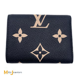Louis Vuitton Victorine Wallet Black Beige Monogram Empreinte Leather