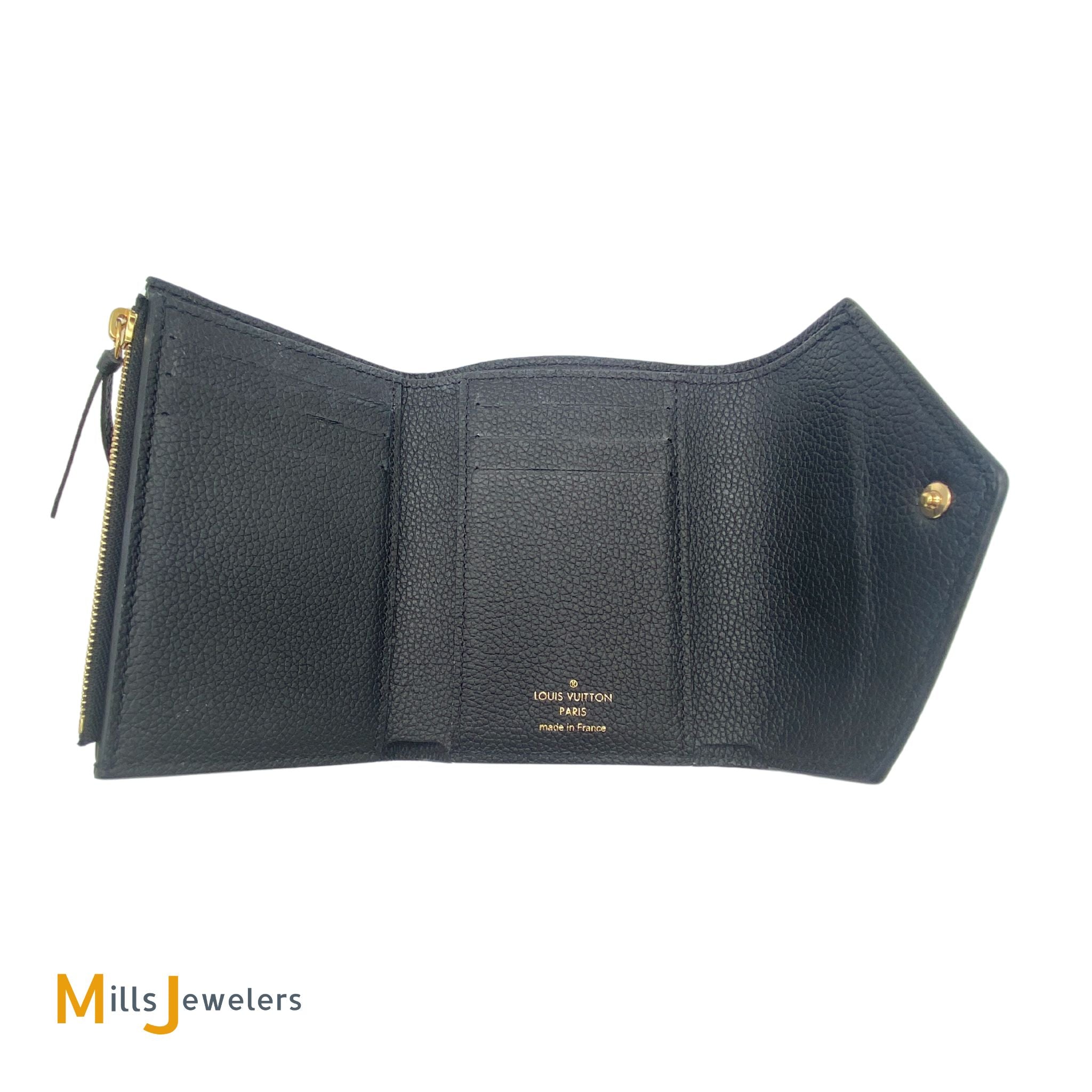 Louis Vuitton Victorine Wallet Black Beige Monogram Empreinte Leather –  Mills Jewelers & Loan