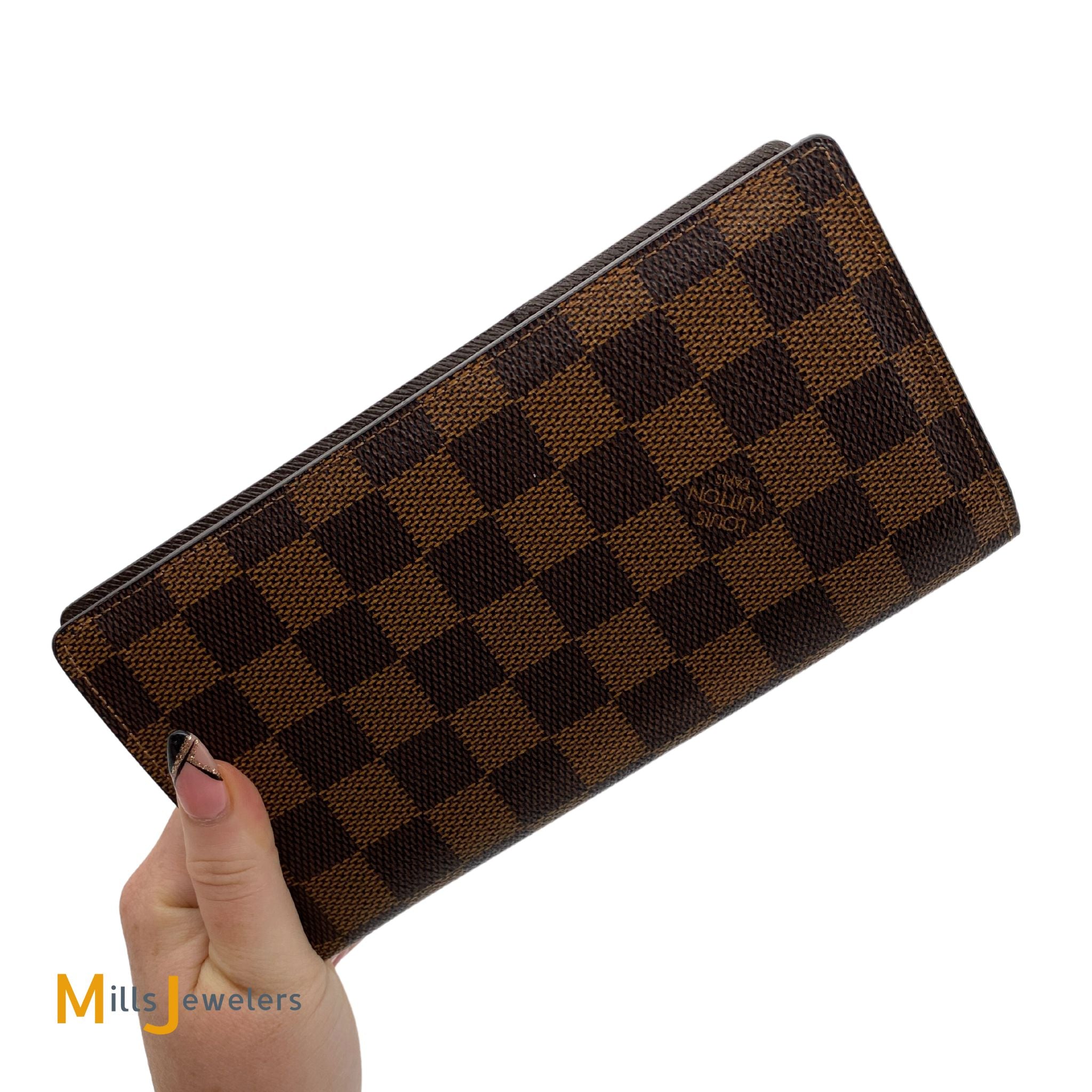 Louis Vuitton Damier Ebene Brazza Long Wallet 