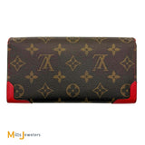 Louis Vuitton Sarah Retrio Monogram Burgundy Red Long Snap Wallet M61184