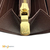 Louis Vuitton Sarah Damier Ebene Canvas and Leather Snap Wallet N63209