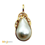 Vintage World Wide Imports 14K Yellow Gold 0.03ctw Diamond and Mabe Pearl Pendant