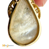 Vintage World Wide Imports 14K Yellow Gold 0.03ctw Diamond and Mabe Pearl Pendant
