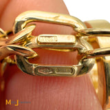 Vintage Golden Clef International S.P.A. 14K Yellow Gold Hollow Link Chain with Lock Necklace