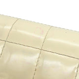 Chanel Vintage Cream and Black Patent Leather Chocolate Bar East West Shoulder Bag