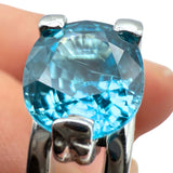 14K White Gold 4.82ct Blue Zircon and 1.0ctw Diamond Solitaire Ring Size 6.75