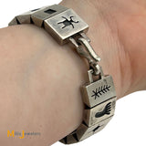 Martin & Denise Stetcher Sterling Silver 925 Petroglyph Panel Bracelet