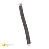 14K White Gold 12.42ctw Round Brilliant Diamond Mens Tennis Bracelet
