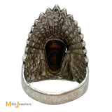 Sterling Silver 925 Native Headdress Turquoise Ring Size 12.5