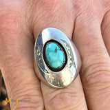 Sterling Silver 925 Turquoise Shadowbox Ring Size 11.5