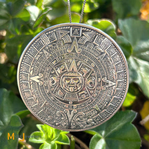 JMB Signed Sterling Silver 925 Taxco Mayan Calendar Pendant Pin Combo