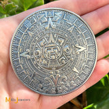 JMB Signed Sterling Silver 925 Taxco Mayan Calendar Pendant Pin Combo