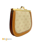 Vintage Gucci Micro GG Kiss Lock Coin Purse Wallet