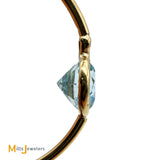14K Yellow Gold Round Cut 1.84ctw Blue Topaz Hoop Earrings