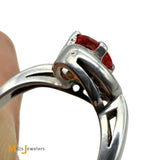 14K White Gold 0.75ct Spessartite Garnet and 0.21ctw Diamond Ring Size 5.25