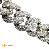 Sterling Silver 925 Cubic Zirconia Cuban Chain 22” Necklace