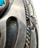 Signed TKE Sterling Silver 925 Turquoise Faux Bear Claw Belt Buckle
