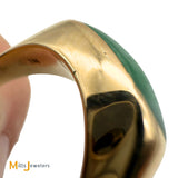 14k Yellow Gold 4.91ct Jade Cabochon Saddle Ring Size 6.25