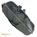 Louis Vuitton Monogram Eclipse Keepall Bandouliere 55 Coated Canvas Duffle Bag M40605