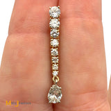 Signed 14K Two-tone Gold 1.87ctw Diamond Graduated Dangle Earrings