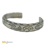 Sterling Silver 925 Roadrunner Animal Motif Cuff Bracelet