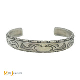 Sterling Silver 925 Roadrunner Animal Motif Cuff Bracelet
