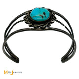 7.25ct Approx. Blue Cabochon Turquoise Sterling Silver 925 Cuff Bracelet