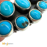 Signed KN Sterling Silver 925 Turquoise Cluster Dangle Earrings