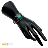 7.25ct Approx. Blue Cabochon Turquoise Sterling Silver 925 Cuff Bracelet