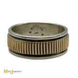 Bruce Morgan Navajo Sterling Silver 925 and 14K Yellow Gold Band Ring Size 10.5