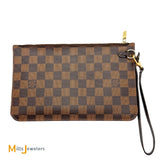 Louis Vuitton Damier Ebene Neverfull Pochette in Cerise Red 2016