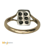 Antique 9K Yellow Gold 0.42ctw Diamond Rectangle Cluster Pave Ring Size 6