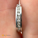 I.B. Goodman 14K White Gold 0.16ctw Diamond Channel Set Huggie Hoop Earrings