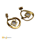 Vintage 14K Yellow Gold Jelly Opal Earrings