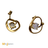 Vintage 14K Yellow Gold Jelly Opal Earrings