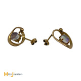 Vintage 14K Yellow Gold Jelly Opal Earrings