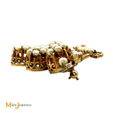 Antique 18K Yellow Gold Pearl Art Deco Brooch