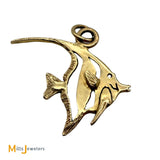 Signed CES 14k Yellow Gold Moorish Idol Fish Pendant