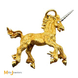 18K Yellow Gold and Platinum 0.01ctw Diamond Unicorn Slide Pendant