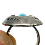 Vintage Sterling Silver 925 Mother of Pearl, Onyx, and Turquoise Shadowbox Ring Size 8.25
