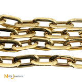 Vintage Golden Clef International S.P.A. 14K Yellow Gold Hollow Link Chain with Lock Necklace